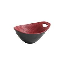 BOWL MELAMINA PERPIGNAN NEGRO-ROJO 15x12x7 cm     