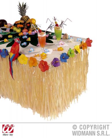 DECORACIÓN MESA TROPICAL CON HIBISCUS 275 X 75 CM