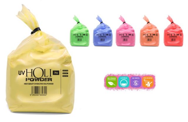 POLVOS HOLI UV NEÓN AMARILLO 2,2 KG