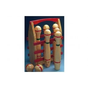 JUEGO 6 BOLOS MADERA 35 CM