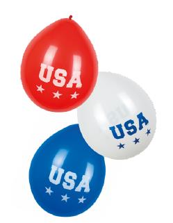 GLOBOS USA 3 COLORES 6 PCS. 25 CM