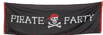 PANCARTA FIESTA PIRATA POLIESTER 74X220 CM