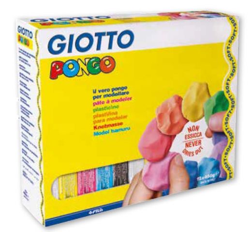 GIOTTO PONGO SOFT PLASTILINA 12 UDS. 450 GR.